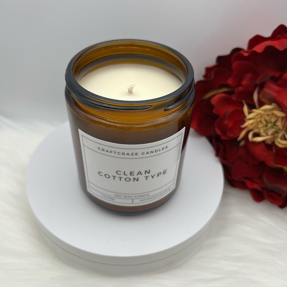 Hand Poured Clean Cotton Type Soy Wax Candle 7oz - Picture 2 of 3